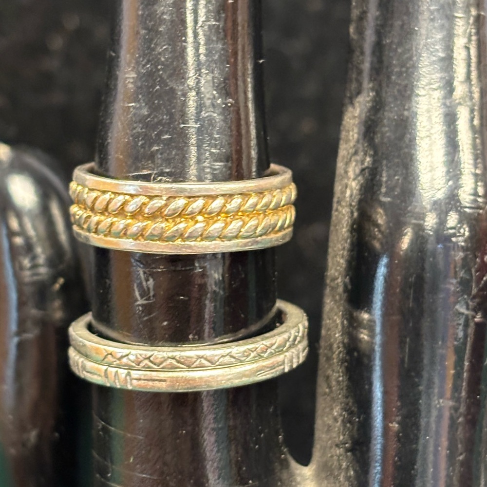 3 sterling silver rings (Sterling silver braided ring sz:6.75).